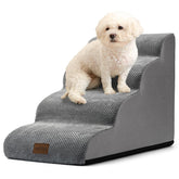COZY KISS Escalera curva de 4 peldaños para perros pequeños, facilita subir al sofá.