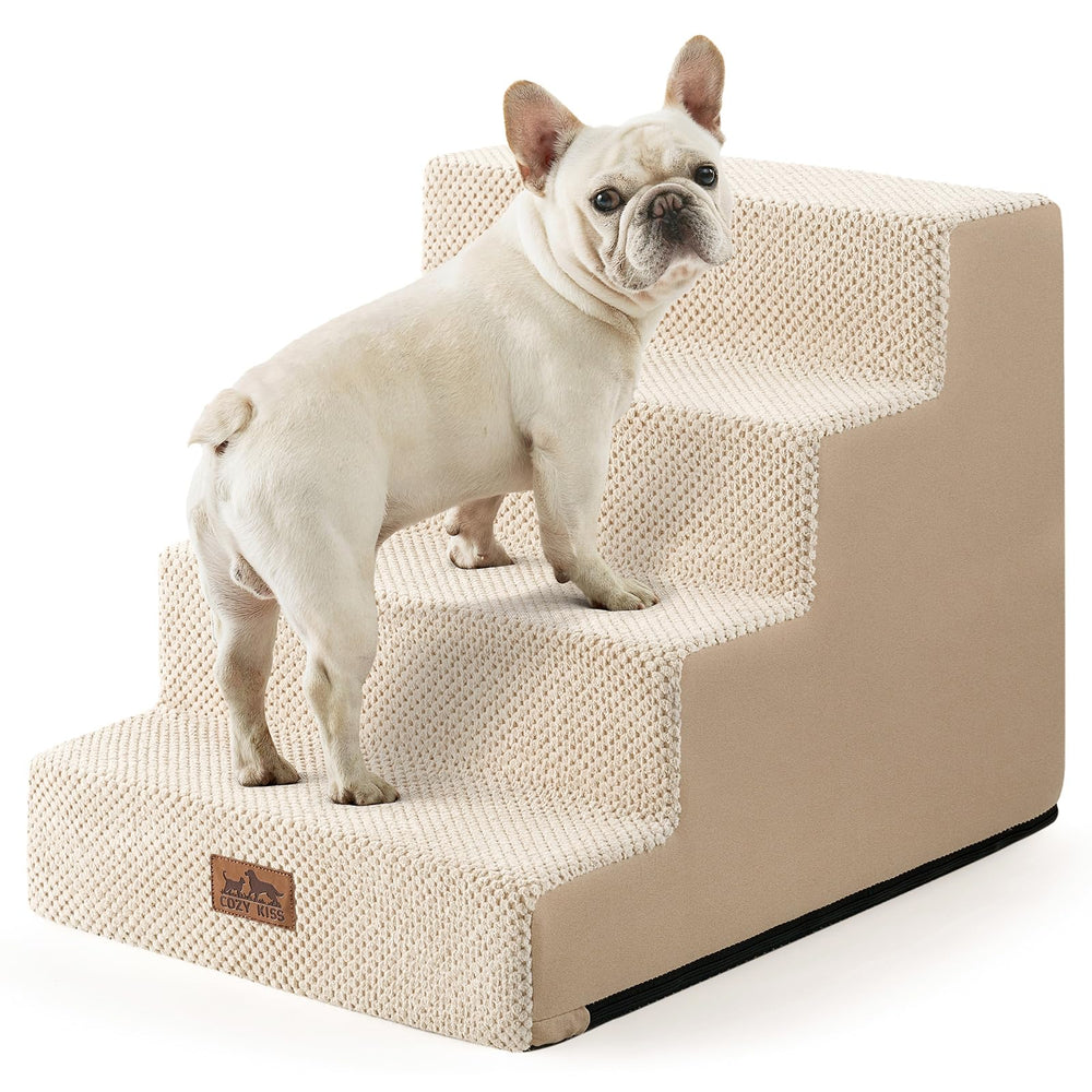 COZY KISS escalones para perros pequeños, cuatro niveles amplios para subir al sofá