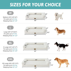 COZY KISS Cama ortopédica para perro grande con espuma de alta densidad y soporte.