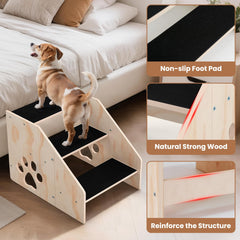 CozyLazy Escaleras para perros: vista lateral muestra estabilidad en cualquier piso.