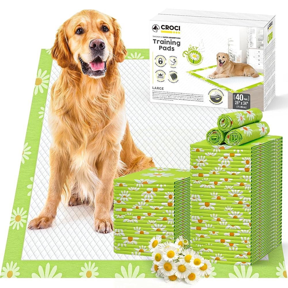 Croci Pee Pads con Patrón Daisy para entrenamiento limpio y cómodo en casa