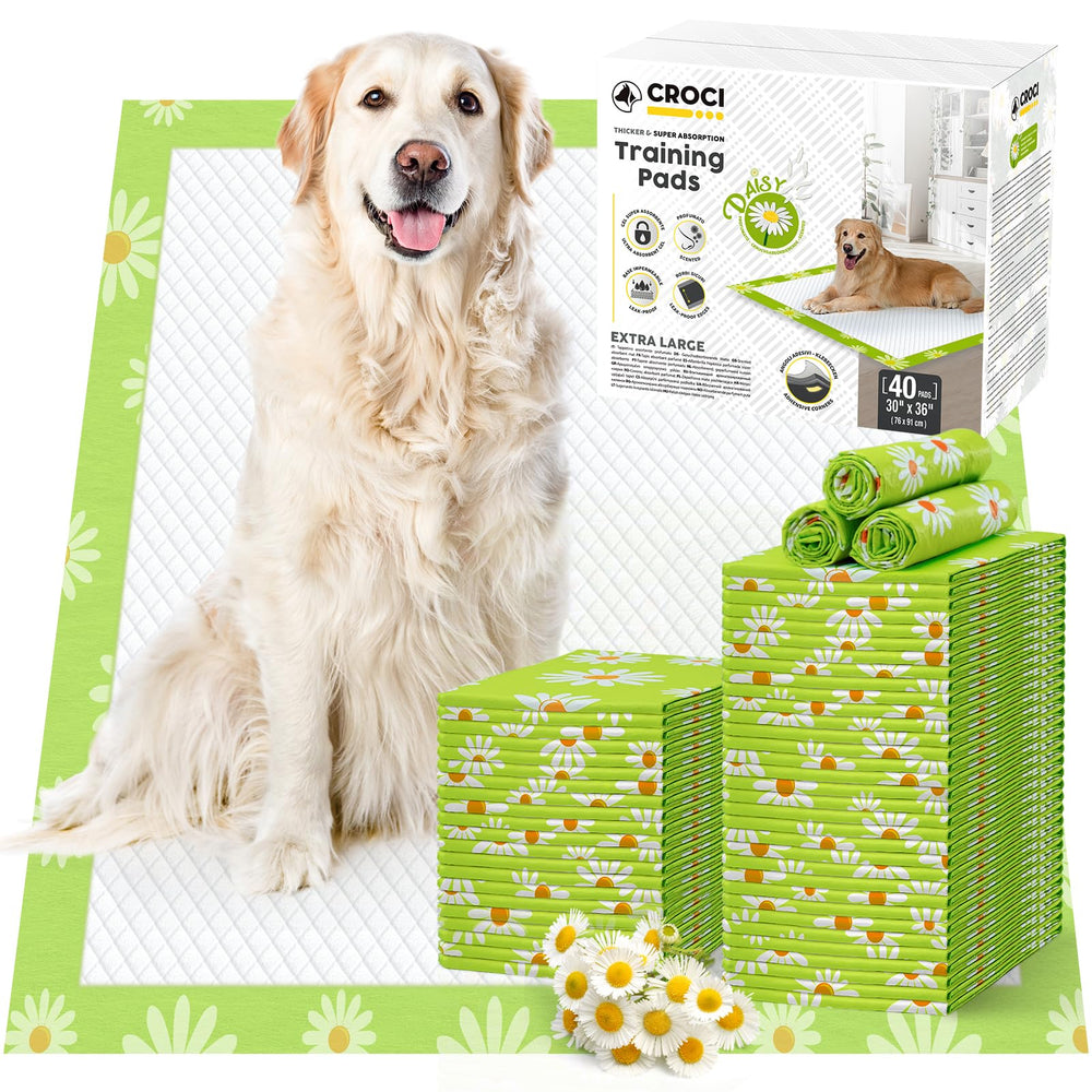 CROCI almohadillas para perros con patrón margaritas, ideal para entrenamiento y protección del suelo.