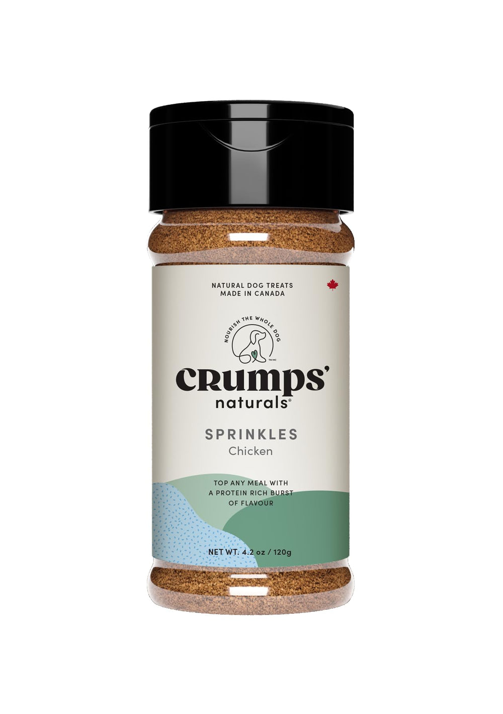 Crumps Naturals espolvoreo de pollo para perros, añade sabor a la comida diaria.