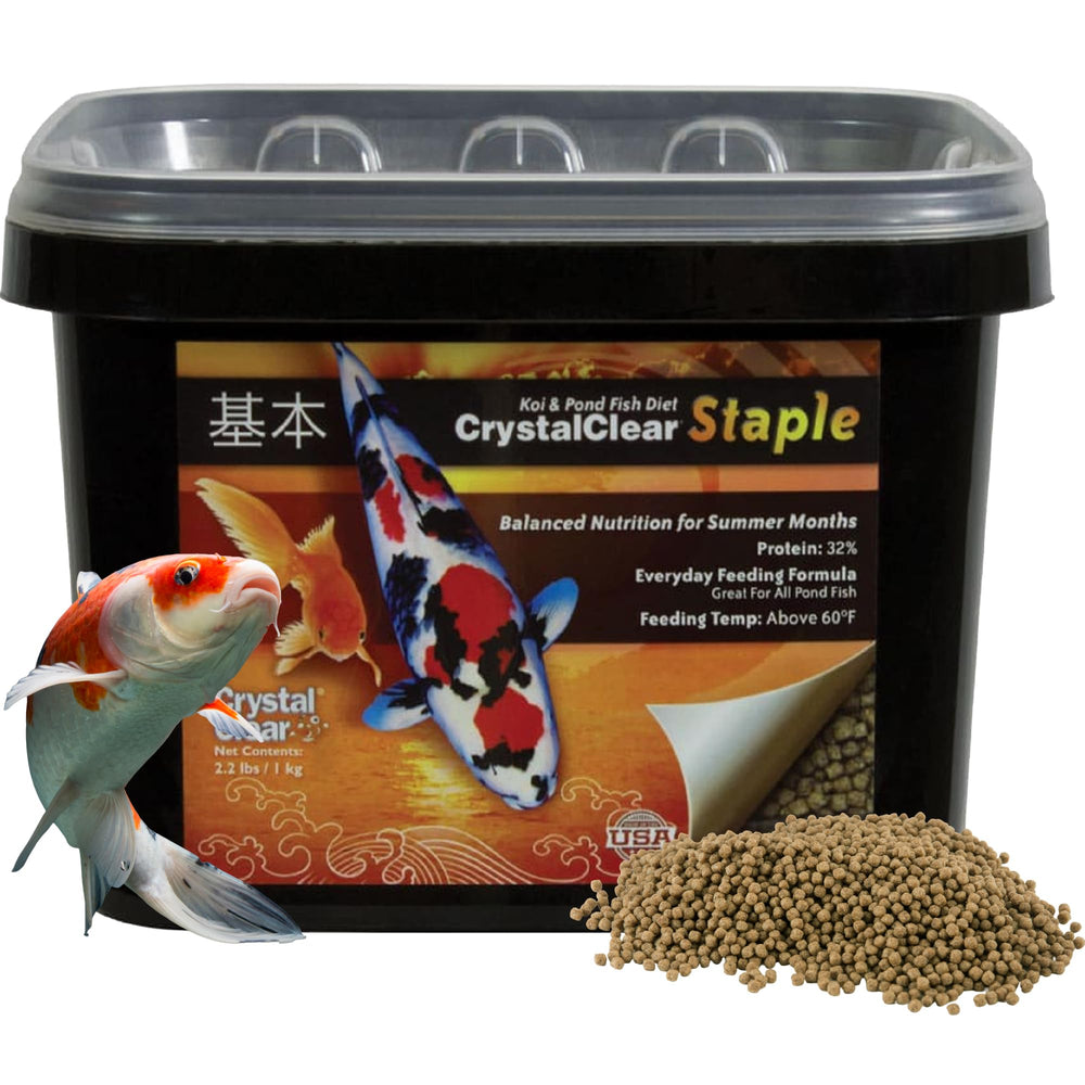 CrystalClear Staple: pellets flotantes para estanque, ideal para koi y carpas doradas con digestión suave.