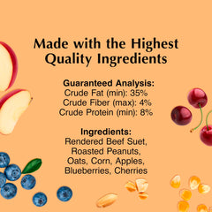 C&S Trato de sebo con fruta y nueces, primer plano de fruta para energĂa.