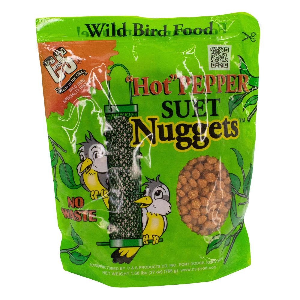 C&S Hot Pepper Nuggets pack shot con empaque sellable para aves.