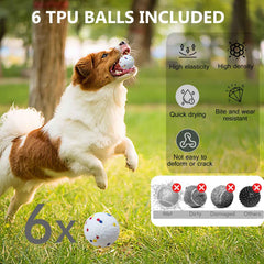 Lanzador compacto y recargable de Cuelab para perros pequeños y medianos.