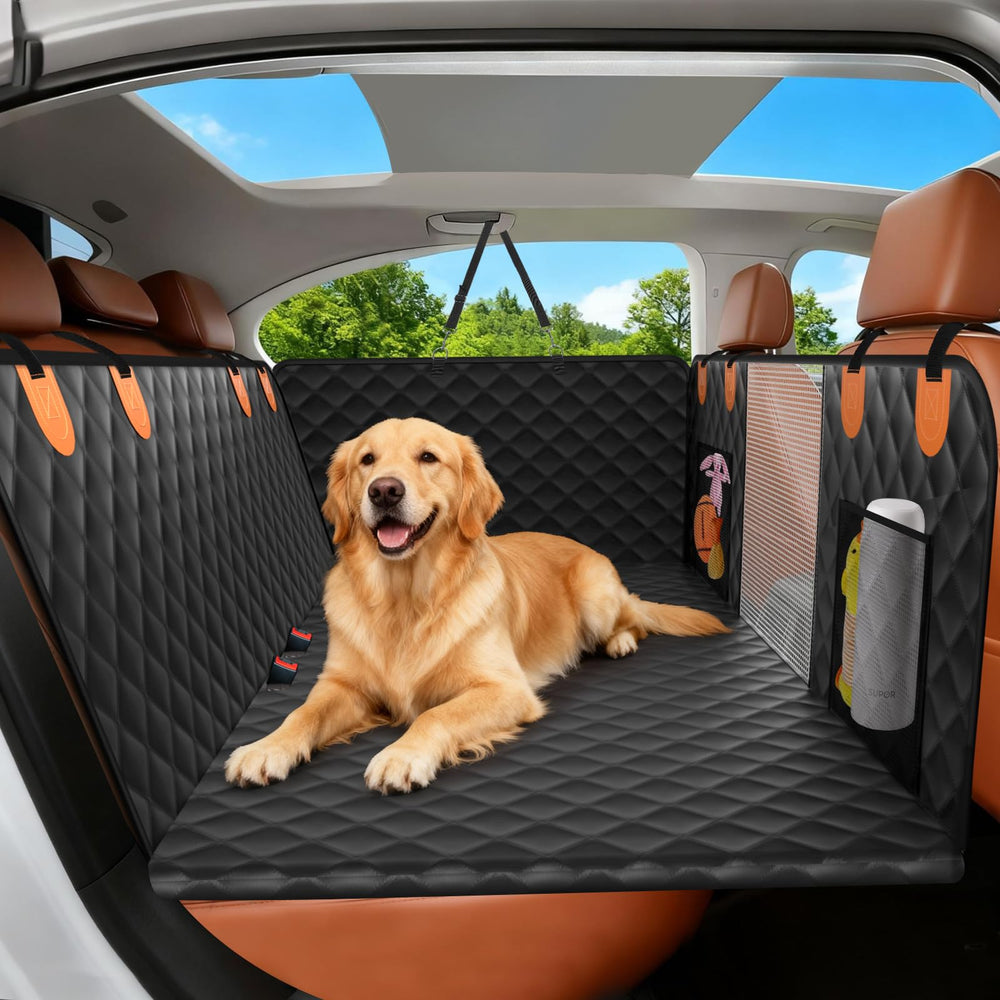 CUIOFREE cobertor de asiento trasero con fondo duro para perros protege el interior.