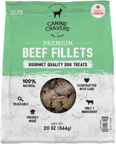 Cure for the Crave Canine Cravers filetes de res 20 onzas en empaque práctico.