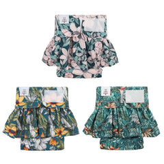 CuteBone pañales para perra hembra con falda y exterior impermeable para uso diario.