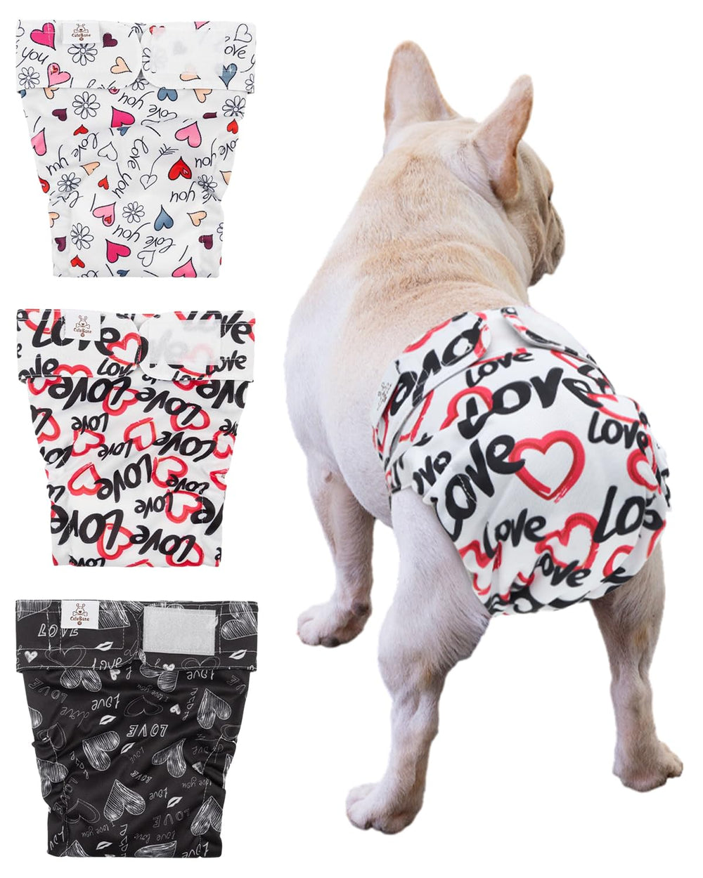 Pañales CuteBone para perra sin cola con diseño que evita fugas