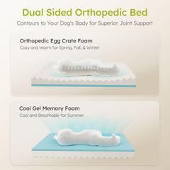 CWAWZ cama para perros grandes con espuma gel frĂo mantiene descanso fresco