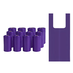 CWYZA bolsas moradas con asas fáciles para excrementos de perros pequeños.