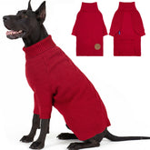 Suéter navideño cyeollo para perros gigantes, enfoque frontal, cálido para paseos fríos.