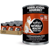 Dave's Pet Food Gato Pate sin Granos, lata abierta para degustación diaria.
