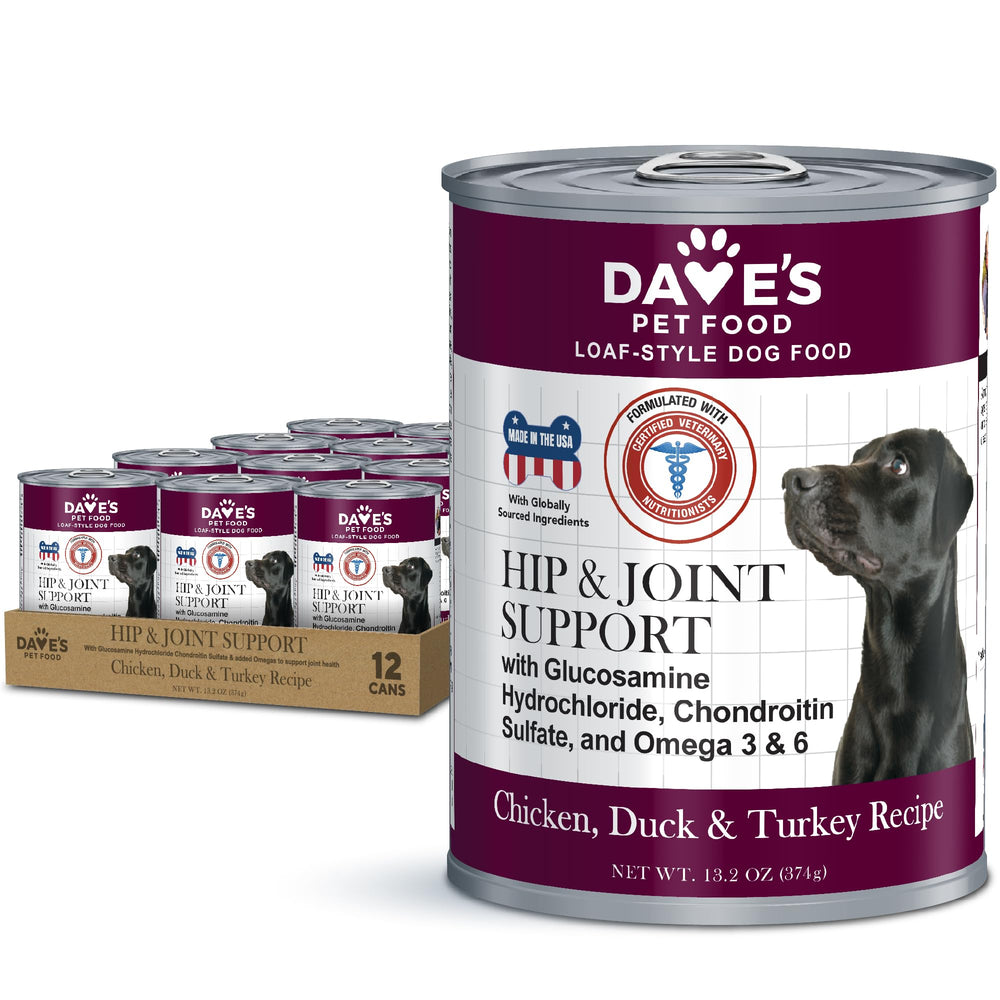 Dave's Pet Food Glucosamina Condroitina empaque en caja de 12 para suministro mensual