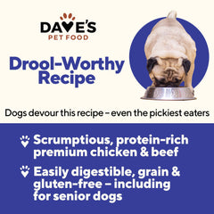 Dave's Pet Food lata perro pollo y res, sabor natural para perros activos
