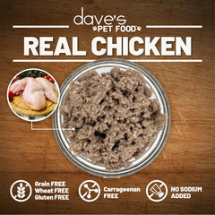 Dave's Pet Food: textura-pate-pollo, fácil de comer para perros.