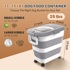 Tapa hermética en el contenedor de comida para perros, ideal para conservarla
