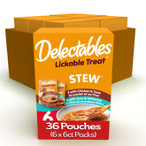 Delectables Hartz Stew bulto de 36 sobres para premio felino