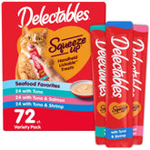 Delectables Squeeze Up con atún cremoso, ideal para premiar e hidratar.