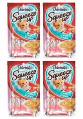 Delectables Squeeze Up para gatos, tubo apretable de atún para premiar y jugar