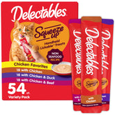 Delectables Squeeze Up: tubo pollo cremoso para juego interactivo con tu gato