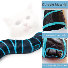 Tunel Deofun para gatos interactivo con bolas, estimula el juego.