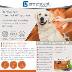 Dermoscent Essential 6: pipetas listas para uso y cuidado diario.