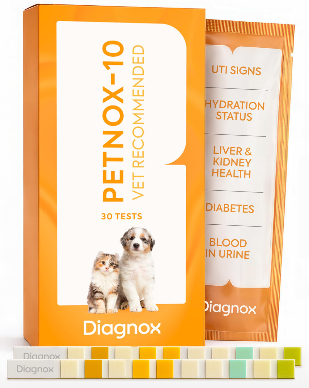 DIAGNOX HEALTH PETNOX: tiras de prueba individuales para uso higiénico en casa.