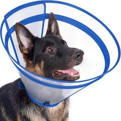 Didopet cono de recuperación para perros transparente con visión 360 para calma.