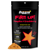 Diggin' Your Dog Firm Up pumpkin powder jar on pantry shelf for easy feeding
