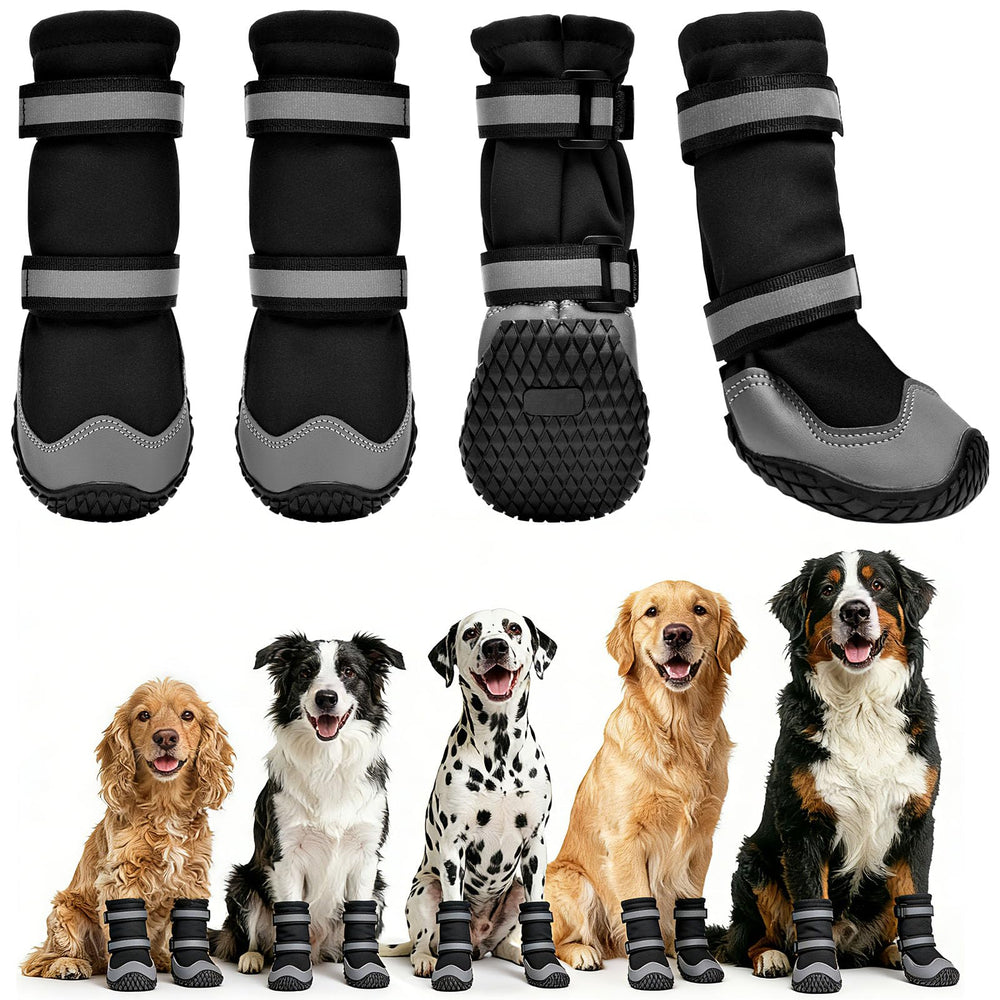 Dimicoo zapatos para perro impermeables con alto cierre para proteger patas en nieve y lluvia