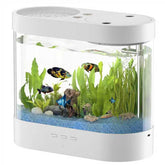 Dimind acuario betta 1,5 galones con acrílico HD, vista 360° ideal para escritorio.
