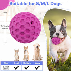 Bola de juguete para perro con textura en panales, mejora masticación