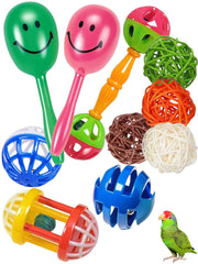 DIYUQISHI bola de mimbre con campana para aves, estimulación lúdica