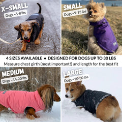 DJANGO Puffer para perro: abrigo reversible de dos caras para estilo y abrigo