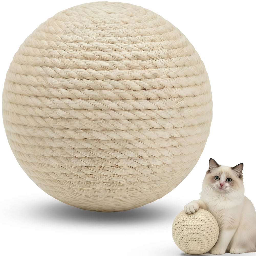 DMZBJ bolas-sisal-gato-4-pulgadas: tamaño práctico que evita rodar bajo muebles.