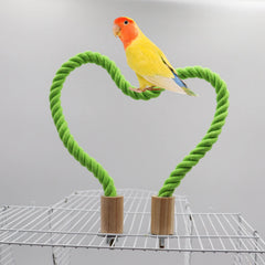 Soporte para jaula de aves con ajuste flexible y seguro.