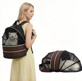 Mochila portadora para perros vista frontal, ideal para paseos diarios
