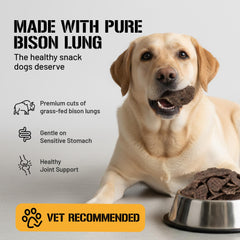 Dog Chits fillets de pulmón de bison, masticación suave que ayuda a limpiar dientes