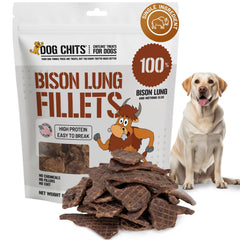 Dog Chits fillets de pulmón de bison, presentación atractiva, snack natural para perros
