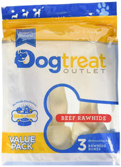 Dog Treat Outlet detalle de textura del hueso crudo mediano para morder