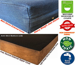 Funda denim desmontable lavable de Dogbed4less para limpieza fácil