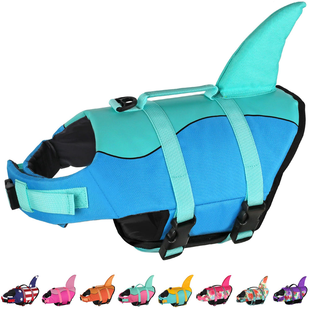 Dogcheer chaleco salvavidas con aleta tiburon para mayor visibilidad y seguridad en agua
