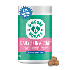 Doggie Dailies, aceite de salmón, pelaje brillante y piel sana para perros.