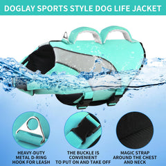 Doglay chaleco con alta visibilidad y tiras reflectantes para localización rápida.