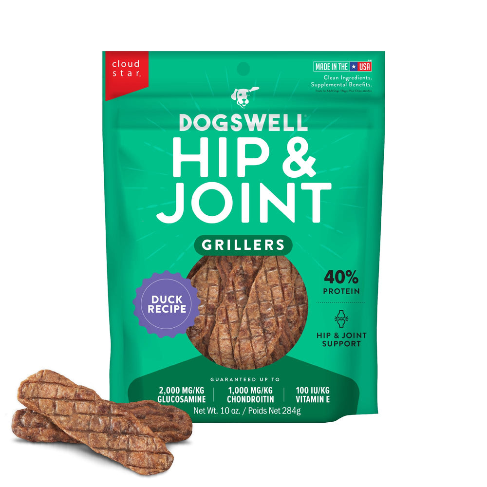 Dogswell Grillers de Pato: ingrediente principal pato, ideal para apoyar articulaciones y movilidad.