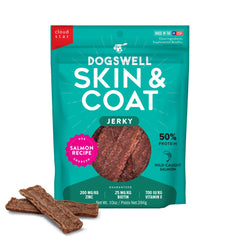 Dogswell tiras piel y pelaje Salmón, bolsa 10 oz, proteína alta para perros