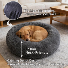 Doimier cama-donut Calma para Perro Mediano: base antideslizante TPU mantiene la cama estable